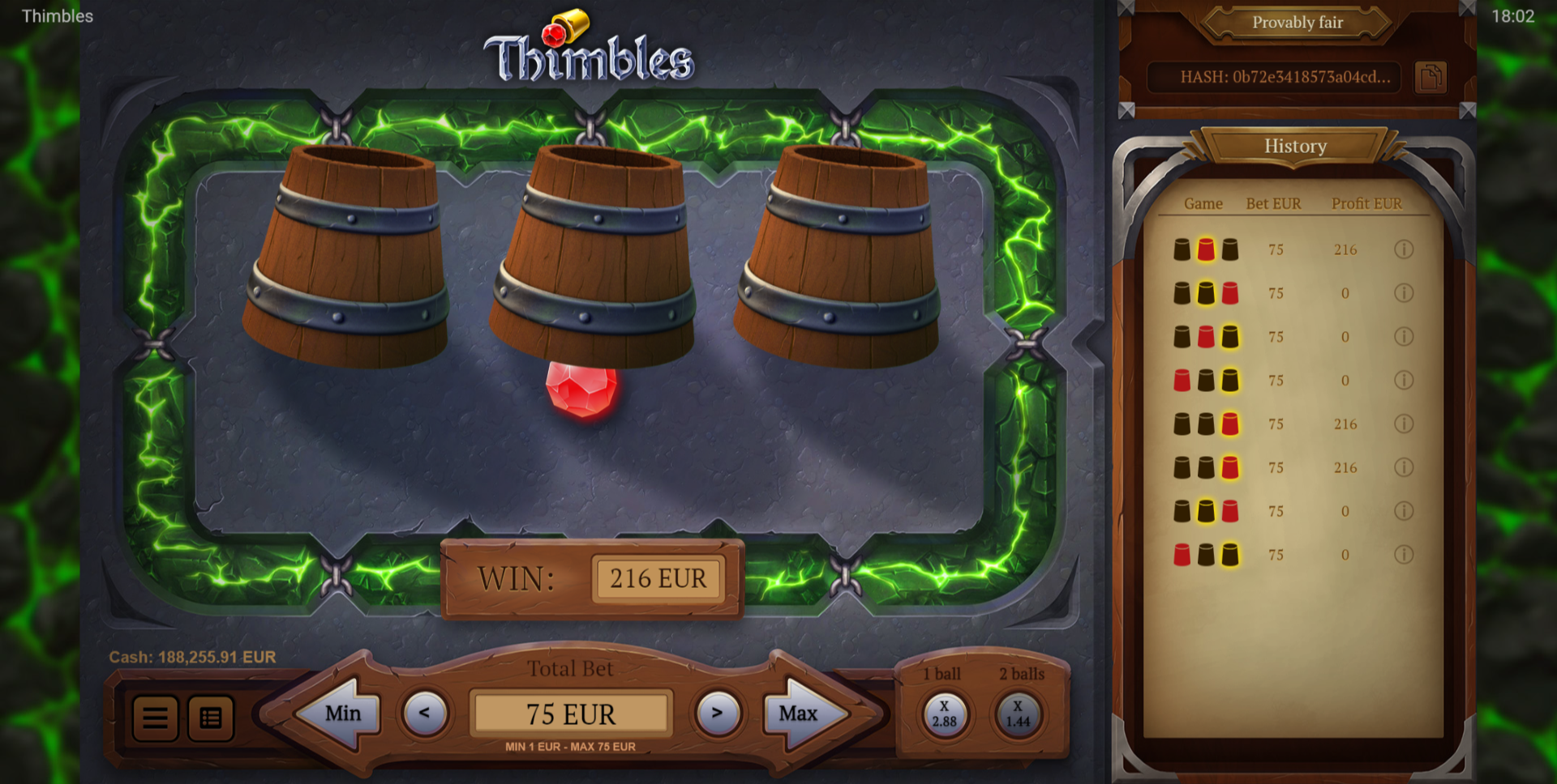 1win thimbles